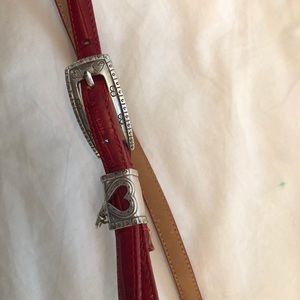 Brighton red leather belt